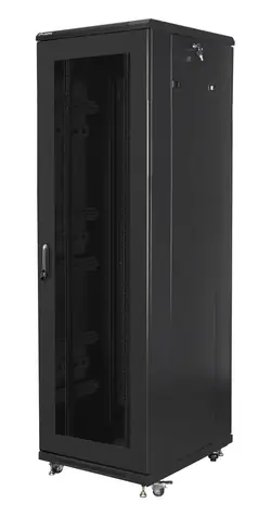Lanberg Rack 42U czarny / Szafa rack / 19" / 600x800 mm / Opakowanie płaskie / Drzwi perforowane