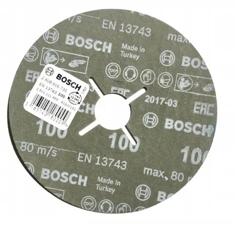 BOSCH R574 Best for Metal+ Inox / Ściernica fibrowa / Ziarnistość 100 / 125 x 22,23 mm