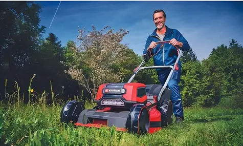 Einhell Professional GP-CM 36/47 S Li BL czerwony/czarny / Kosiarka akumulatorowa / 36 V / 4× 4,0 Ah / napęd na tylne koła