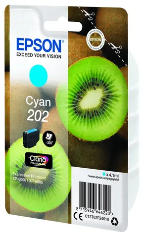 Epson 202 Claria Premium cyan / Oryginalny wkład / XP-6000 / 4,1 ml