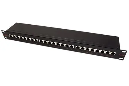 Roline Patch panel 19" STP czarny / Patch panel / CAT.5E / 24 porty / 1U