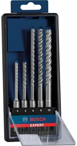 BOSCH 2608900197 SDS PLUS-7X Expert / Zestaw wierteł udarowych / 5 szt. / 5/6/8/10 mm / SDS- PLUS / węglik spiekany