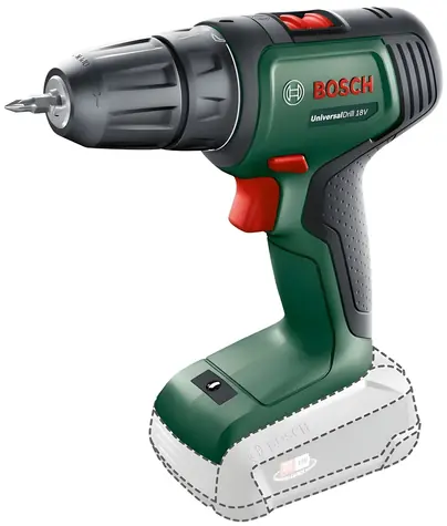Wiertarko-wkrętarka akumulatorowa BOSCH UniversalDrill 18V zielono-czarna / wiertarko-wkrętarka akumulatorowa / 18V / uchwyt 10 mm / bez akumulatora i ładowarki