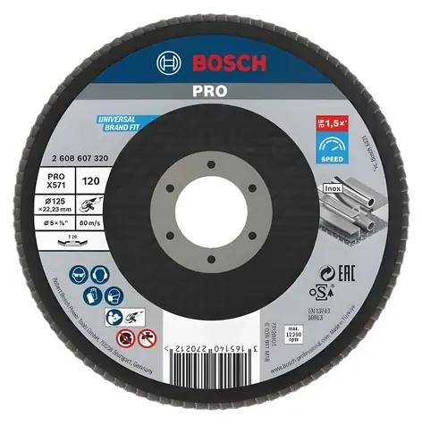 BOSCH X571 / Tarcza listkowa P120 / 125x22,23 mm