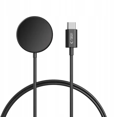 Tech-Protect Ultraboost MC03 czarny / Kabel ładujący / Magnetyczne ładowanie USB-C / Samsung Galaxy Watch / 100 cm