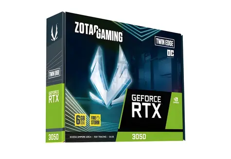 Zotac RTX 3050 Twin Edge OC 6GB / Karta graficzna / GDDR6 / 96-bit / 1x HDMI + 3x DP / 70W