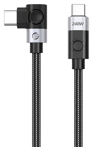 Orico CW240 czarny / Kabel USB-C do USB-C / złącze zagięte / PD 240 W / 1 m