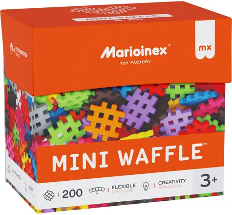 Zestaw konstrukcyjny MARIOINEX Mini Waffle / 200 elementów / 2 figurki / od 3 lat