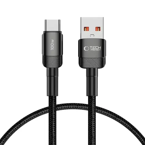 Tech-Protect UltraBoost Evo czarny / kabel USB-C - USB-A / 100 W / 5 A / 0,5 m