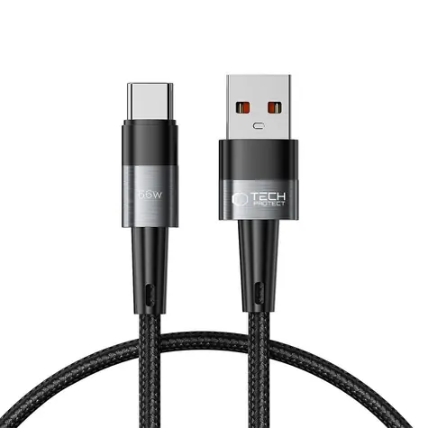 Kabel Tech-Protect UltraBoost szary / USB-C - USB-A / 66 W / 6 A / 0,25 m