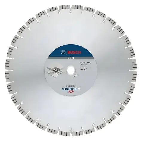 BOSCH PRO Concrete / Tarcza diamentowa do cięcia betonu / 450 mm / otwór 25,4 mm / szerokość 3,6 mm