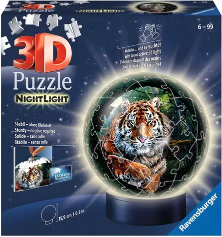 Ravensburger 3D Puzzle-Ball Tygrys / 72 elementy