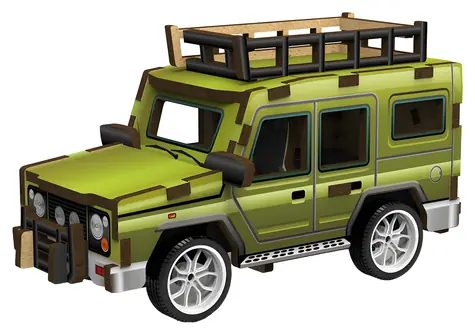 Drewniana układanka 3D 2KIDS TOYS Samochód terenowy / Pull-back / 6+ lat