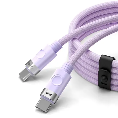 Orico CDX fioletowy / Kabel ładujący USB-C - USB-C / Power Delivery 60 W / 3 A / 1 m