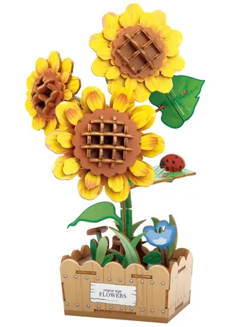 Drewniana układanka 3D 2KIDS TOYS Słonecznik / ponad 100 elementów / od 14 lat