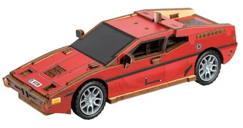 2KIDS TOYS Drewniana układanka 3D Samochód sportowy czerwony / 60 elementów / od 6 lat