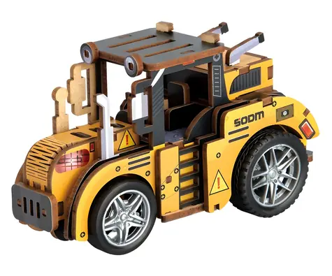 Drewniana układanka 3D 2KIDS TOYS Traktor / Puzzle / 46 elementów / drewno / od 6 lat