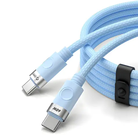 Orico CDX niebieski / Kabel ładujący USB-C - USB-C / Power Delivery 60 W / 3 A / 1 m
