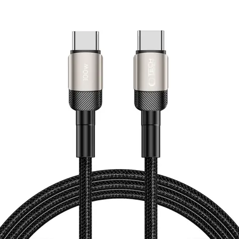 Tech-Protect UltraBoost Evo tytanowy / Kabel USB-C - USB-C / PD 100W / 5A / 2 m