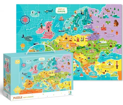 Puzzle DODO Mapa Europy / 100 elementów / 64×46 cm