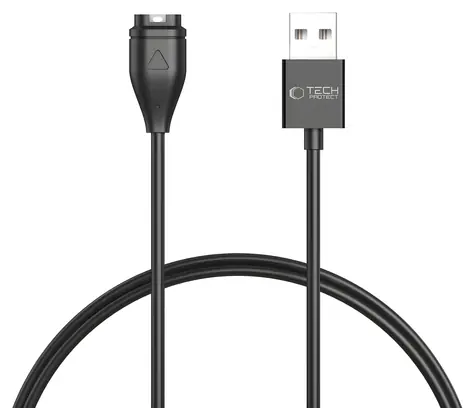 Tech-Protect UltraBoost MC04 czarny / Kabel ładujący / USB-A - zegarki Garmin / 1 m