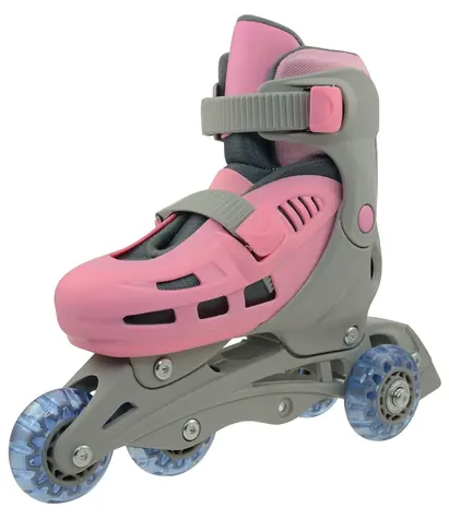 Rulyt Triskate Basic różowe / Wrotki dziecięce / rozmiar S (31-34) / 4 kółka / regulowane