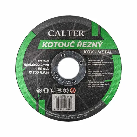 RULYT CALTER / Tarcza tnąca / Średnica 115x22,2 mm / Szerokość 1,6 mm