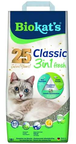 BIOKAT'S Classic Fresh Litter 18 l / Zbrylający / Naturalna glina