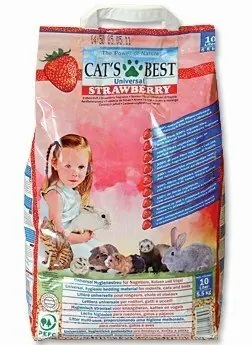 Cats Best Truskawka / Żwirek / 10 l / granulat drzewny / zapach truskawkowy