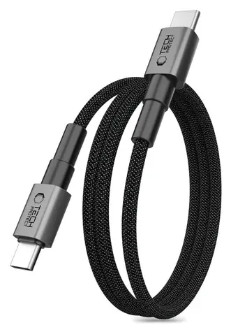 Tech-Protect Ultraboost DNA MagTwist szary / Kabel ładujący / USB-C / PD 100W / 5A / 100 cm