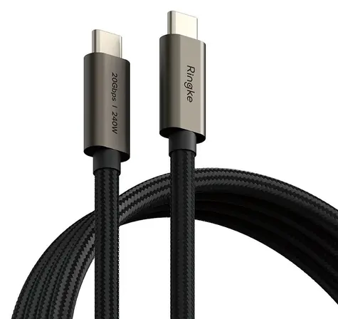 Ringke USB-C 3.2 2 m czarny / kabel USB-C / PD 240 W