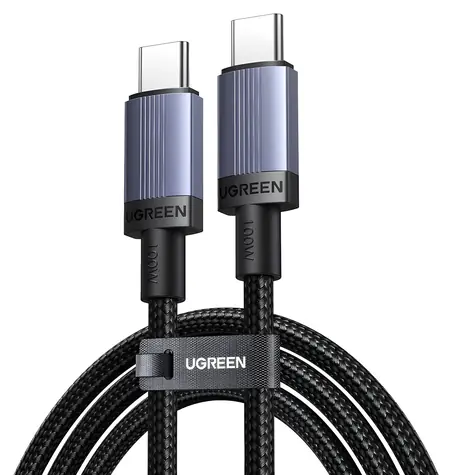 Kabel USB-C Ugreen - USB-C czarny / Kabel ładujący USB-C - USB-C / PD / 100 W / 5 A / 1 m