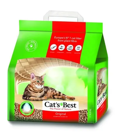 Cat's Best Original 10 l / Żwirek dla kota / włókno drzewne / zbrylający / 4,5 kg / o zapachu drewna