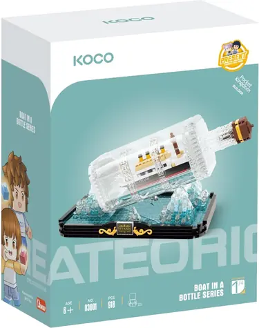 KOCO Łódź w butelce: miniaturowy zestaw konstrukcyjny Titanic / 918 elementów