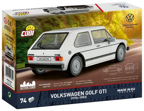 Zestaw konstrukcyjny Cobi 24662 Volkswagen GOLF GTI 1976 biały / 1:35 / 74 elementy / od 7 lat