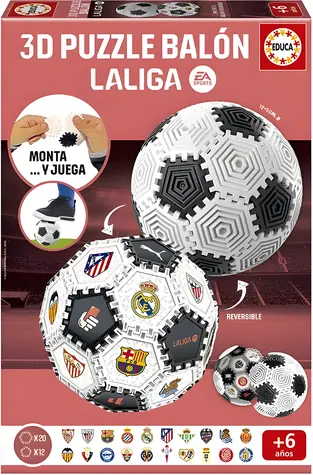 Puzzle 3D Educa Build&Play: Piłka nożna La Liga / 32 elementy /  12,5 cm