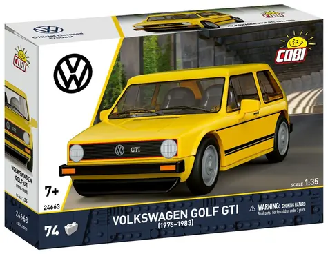 Zestaw konstrukcyjny Cobi 24663 Volkswagen GOLF GTI 1976 żółty / 1:35 / 74 elementy / od 6 lat