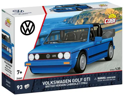 Zestaw konstrukcyjny Cobi 24661 Volkswagen GOLF GTI Cabrio 1984 niebieski / 1:35 / 93 elementy / od 6 lat