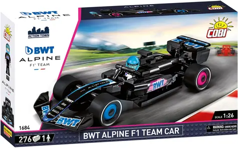 Cobi 1684 Samochód wyścigowy BWT Alpine F1 Team / 1:26 / 276 kostek / 1 figurka / od 8 lat