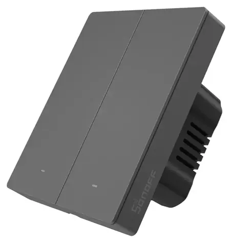Sonoff M5-2C-80 grafitowy / Inteligentny przełącznik ścienny / 2-kanałowy / WiFi / do ramki