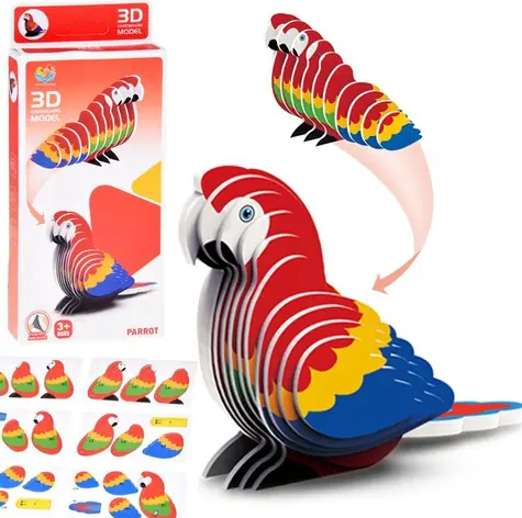 JOKOMISIADA Puzzle 3D Papuga / 24 elementy / model 3D / 6,5 x 4,5 x 4 cm
