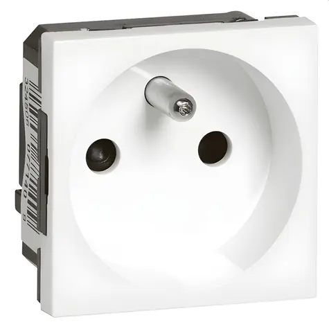 Gniazdo Legrand Mosaic 2P+E 2M białe / Gniazdo / 230V / 2P+E / 2M