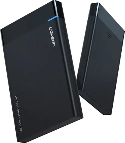 Ugreen US221 czarny / Obudowa zewnętrzna na dysk 2,5" / HDD i SSD / SATA III / USB-C / kabel 50 cm