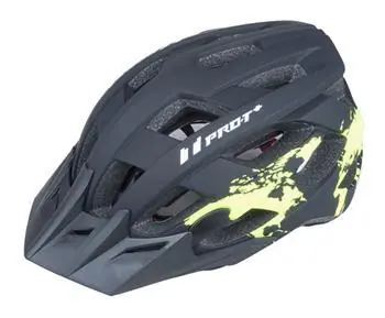 Kask Pro-T PLUS Soria czarno-żółty fluo / Kask rowerowy / In-mold / Rozmiar M 55-58 cm