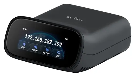 GL.iNet Comet Pro GL-RM10 / przełącznik KVM / Wi-Fi 6 / Gigabit Ethernet / 4K 30 FPS / zdalny dostęp