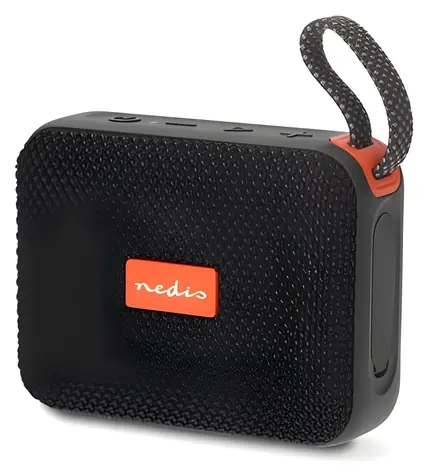 Nedis SPBT0526BK czarno-pomarańczowy / głośnik Bluetooth / 10 W / IPX7 / TWS