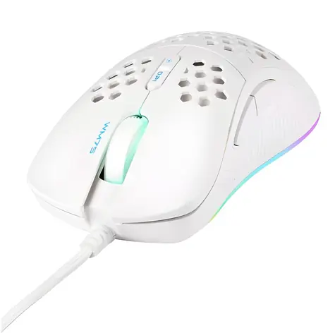 Deltaco GAM-108-W biała / Mysz gamingowa / RGB / optyczna / 6400 DPI / USB-A / 7 przycisków