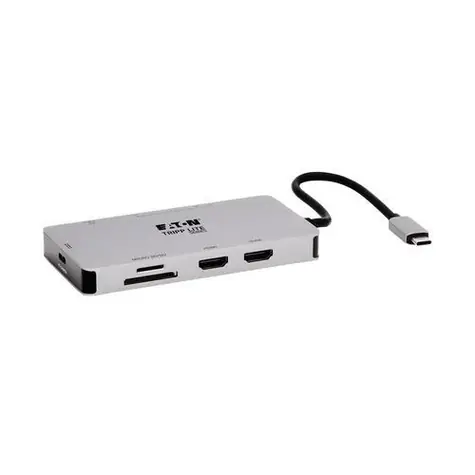 EATON Tripp Lite U442-DOCK8G-GG / Stacja dokująca / USB-C / 2x HDMI 4K / Gigabit LAN / PD 100W