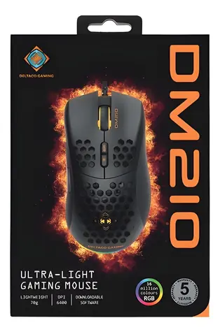 Deltaco DM210 czarna / Mysz gamingowa / RGB / przewodowa / 6400 DPI / 7 przycisków