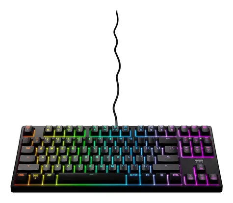 Xtrfy K4V2 TKL biały / Klawiatura / Przewodowa mechaniczna / Cherry MX czerwony / Podświetlenie / Układ PT